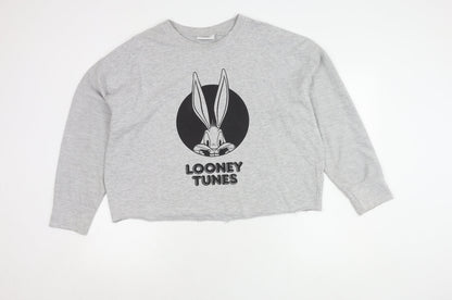 Womens UK Size S Looney Tunes Grey Pullover Sweatshirt