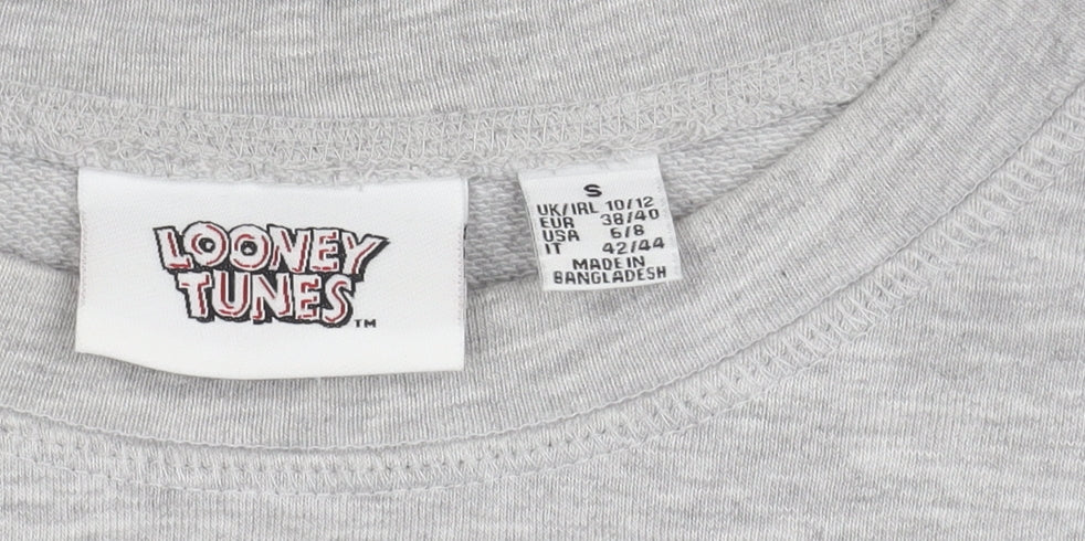 Womens UK Size S Looney Tunes Grey Pullover Sweatshirt