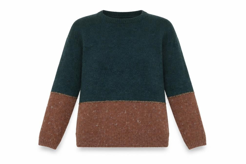 FatFace Women's Brown Green Pullover, UK 8