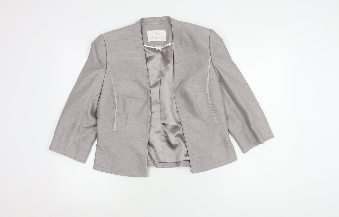 Jacques Vert Women's Grey 3/4 Sleeve Blazer Size 10