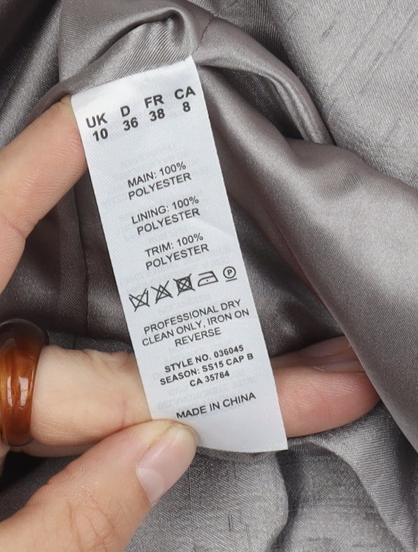 Jacques Vert Women's Grey 3/4 Sleeve Blazer Size 10