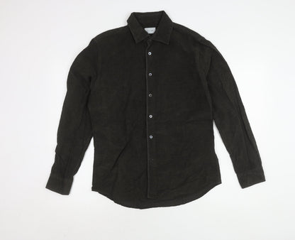 Jigsaw Men's Black Button-Up Shirt, Size S, Long Sleeve
