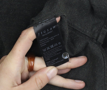 Jigsaw Men's Black Button-Up Shirt, Size S, Long Sleeve