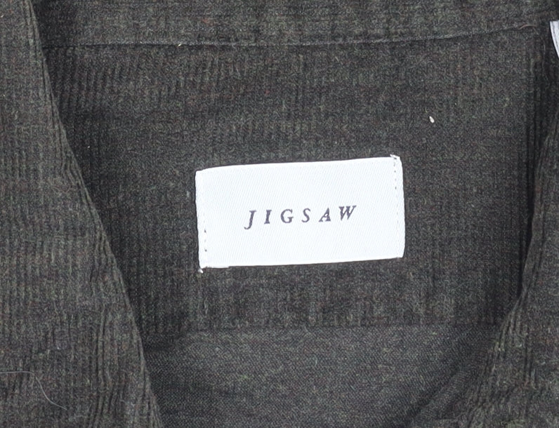 Jigsaw Men's Black Button-Up Shirt, Size S, Long Sleeve