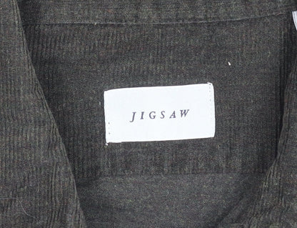 Jigsaw Men's Black Button-Up Shirt, Size S, Long Sleeve
