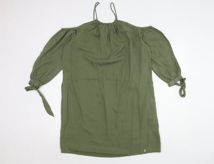 Superdry Women's Green Cold Shoulder Dress Size 16