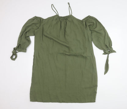 Superdry Women's Green Cold Shoulder Dress Size 16