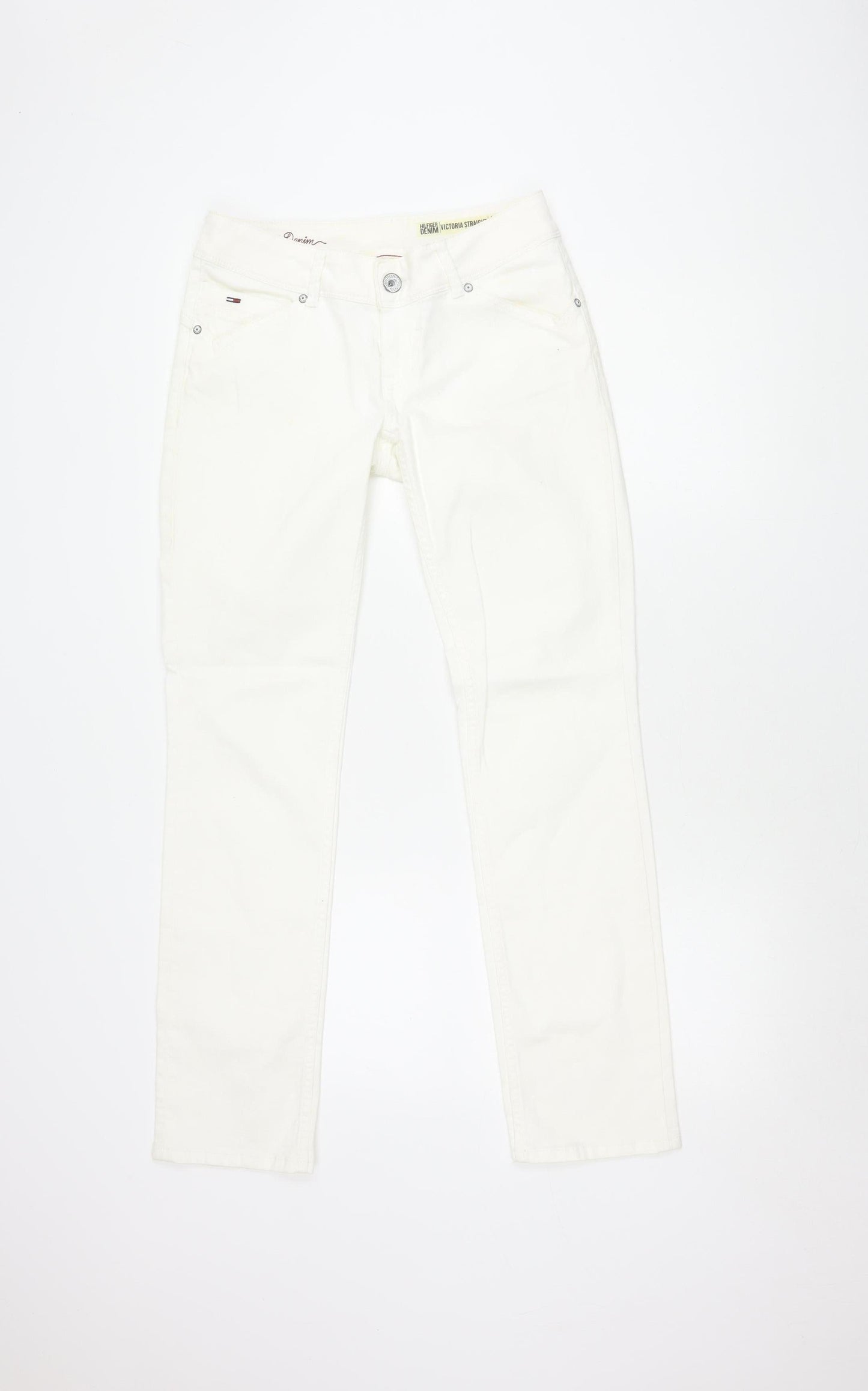 Womens UK Size 10 Tommy Hilfiger  Straight White Jeans