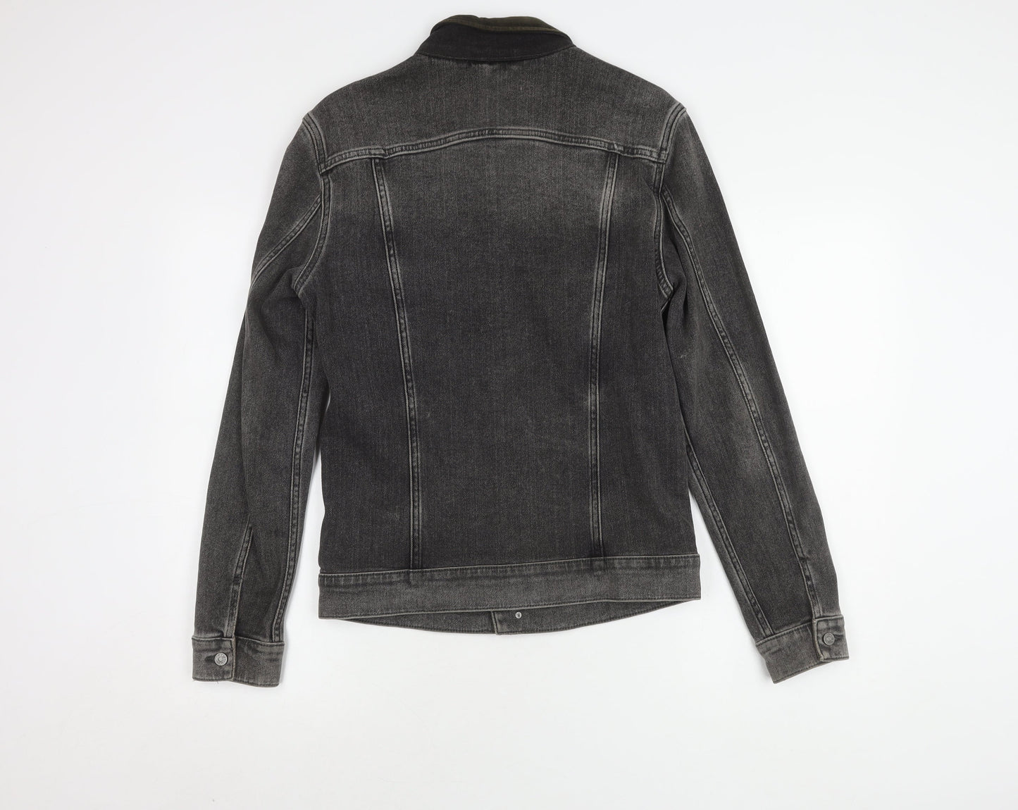 AllSaints Men's Grey Denim Jacket, Small, Casual Style