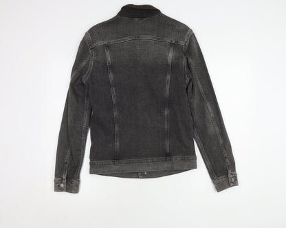 AllSaints Men's Grey Denim Jacket, Small, Casual Style