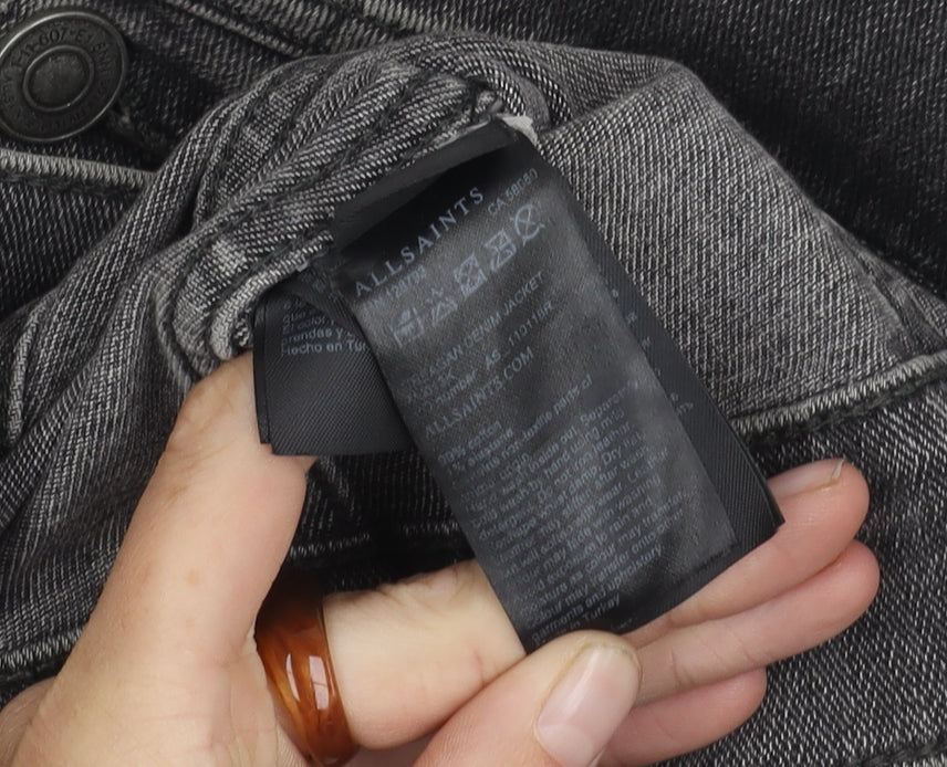 AllSaints Men's Grey Denim Jacket, Small, Casual Style