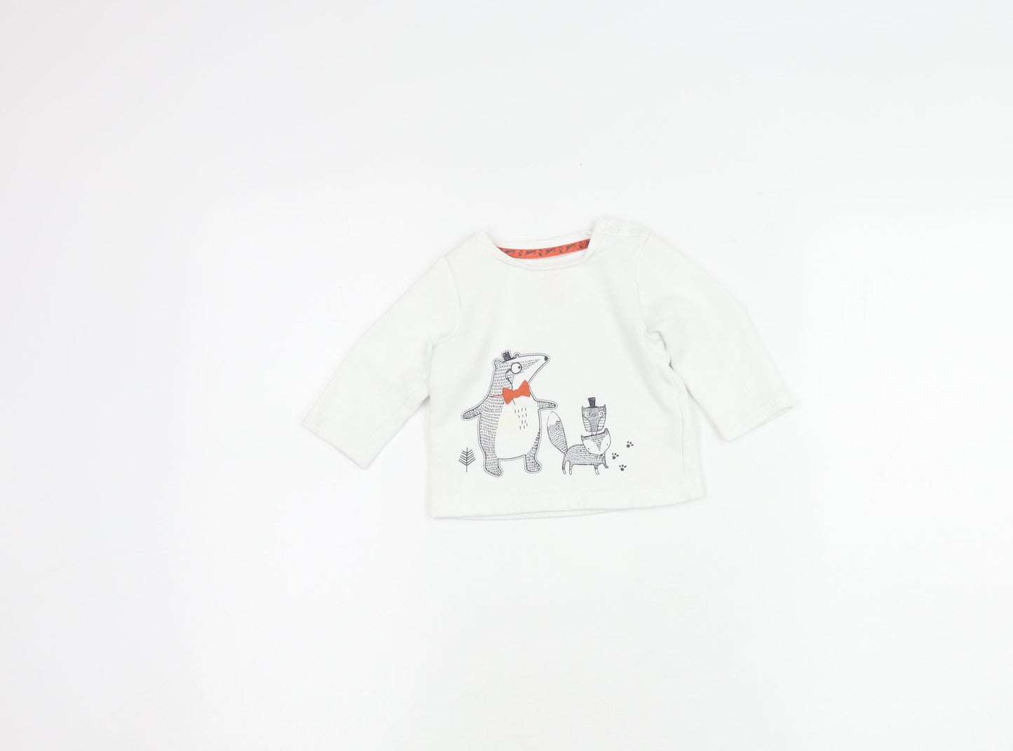 Mantaray Unisex Baby Jumper 3-6 Months White Cotton Pullover