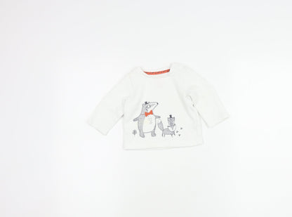 Mantaray Unisex Baby Jumper 3-6 Months White Cotton Pullover