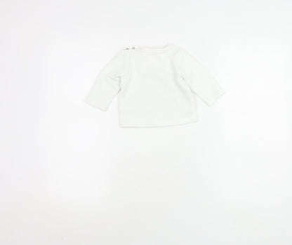 Mantaray Unisex Baby Jumper 3-6 Months White Cotton Pullover