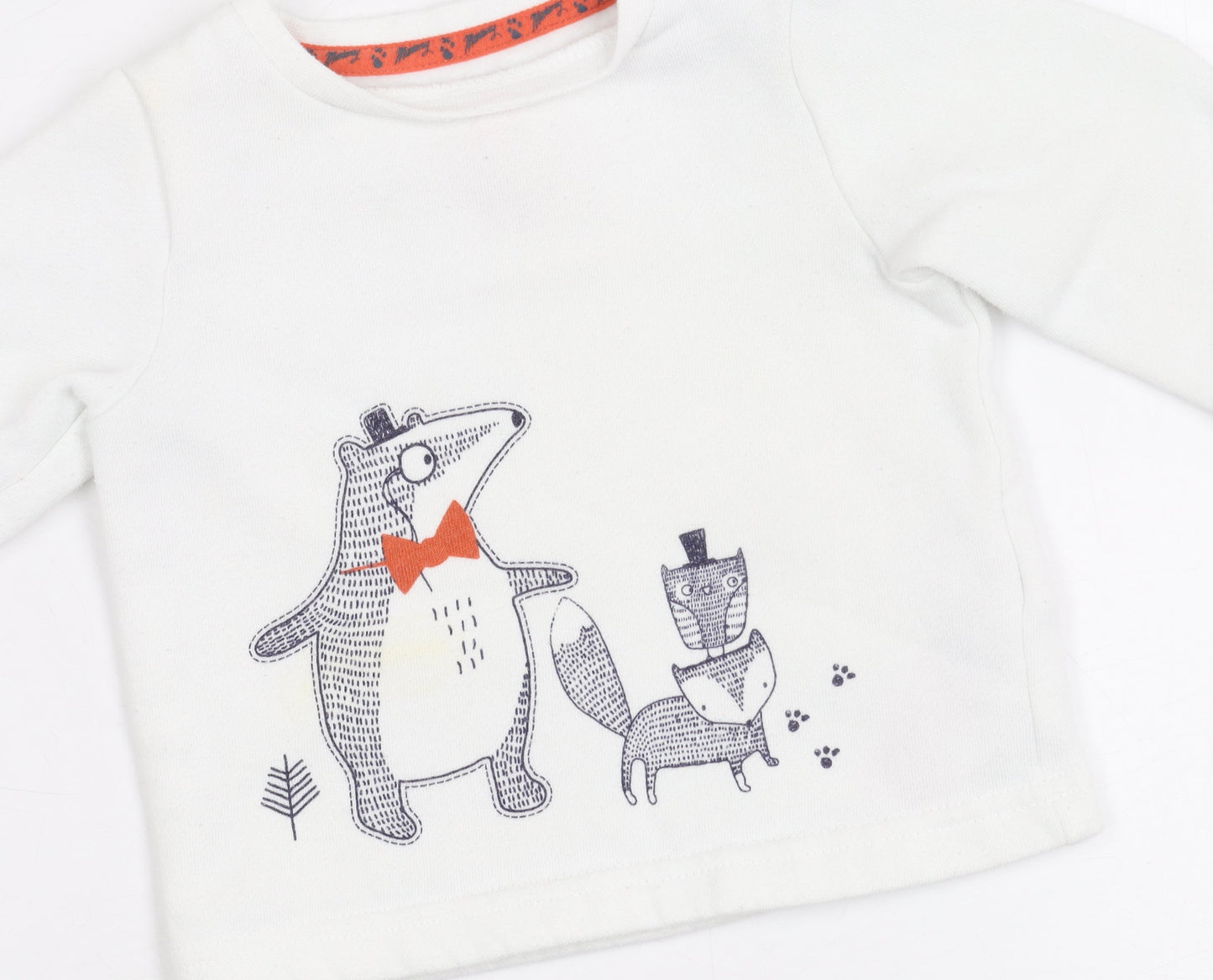 Mantaray Unisex Baby Jumper 3-6 Months White Cotton Pullover