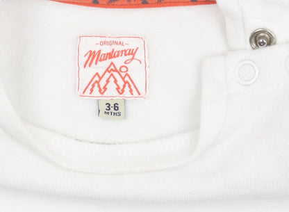 Mantaray Unisex Baby Jumper 3-6 Months White Cotton Pullover