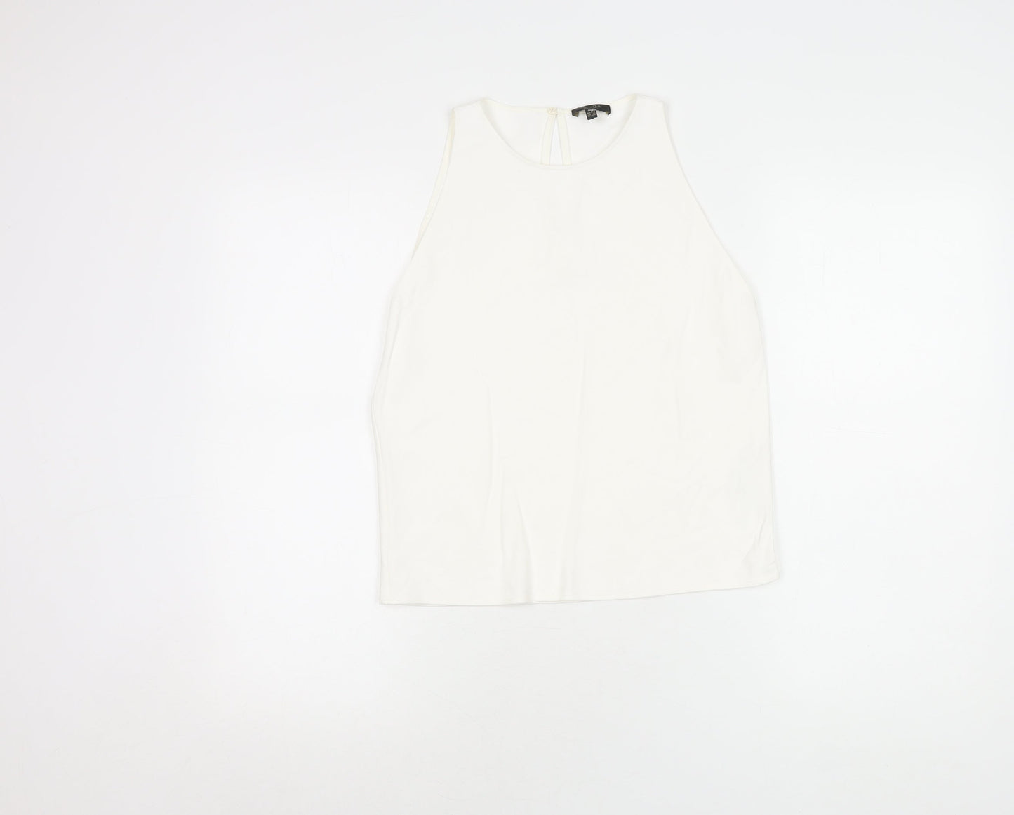 Womens UK Size XS Massimo Dutti White Basic Blouse