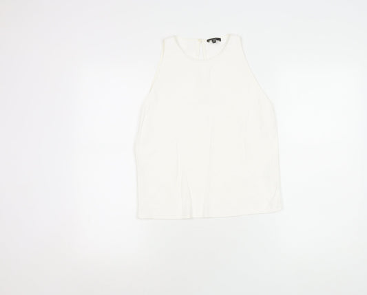 Womens UK Size XS Massimo Dutti White Basic Blouse