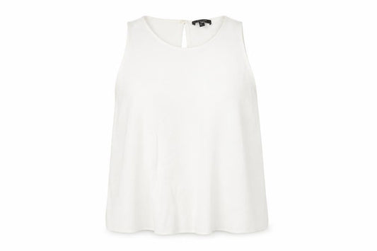 Front view of Massimo Dutti Women's White Sleeveless Blouse XS