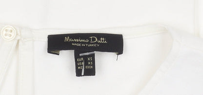 Womens UK Size XS Massimo Dutti White Basic Blouse