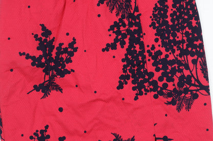 Boden Women's Red Sheath Dress, Size 12, V-Neck, Floral