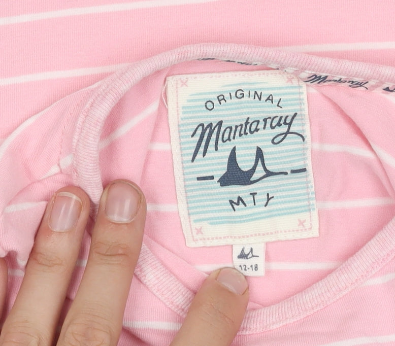 Mantaray Girls Pink Striped T-Shirt 12-18 Months