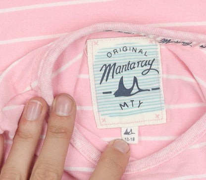 Mantaray Girls Pink Striped T-Shirt 12-18 Months