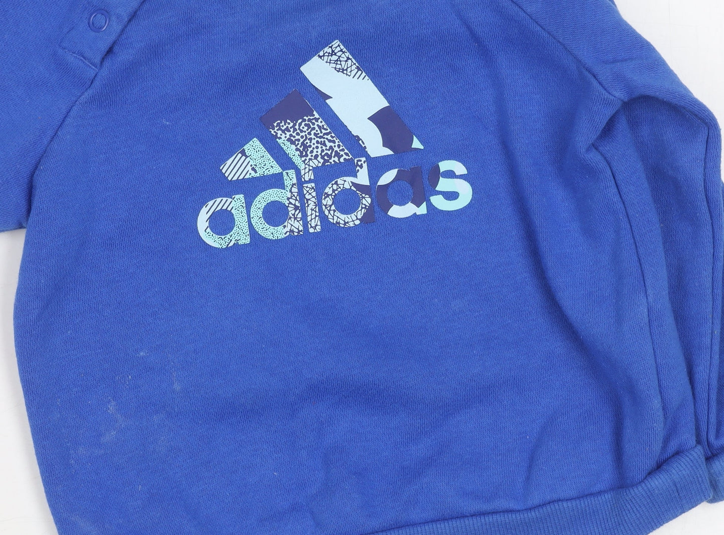 Adidas Blue Unisex Baby Pullover Jumper 6-9 Months