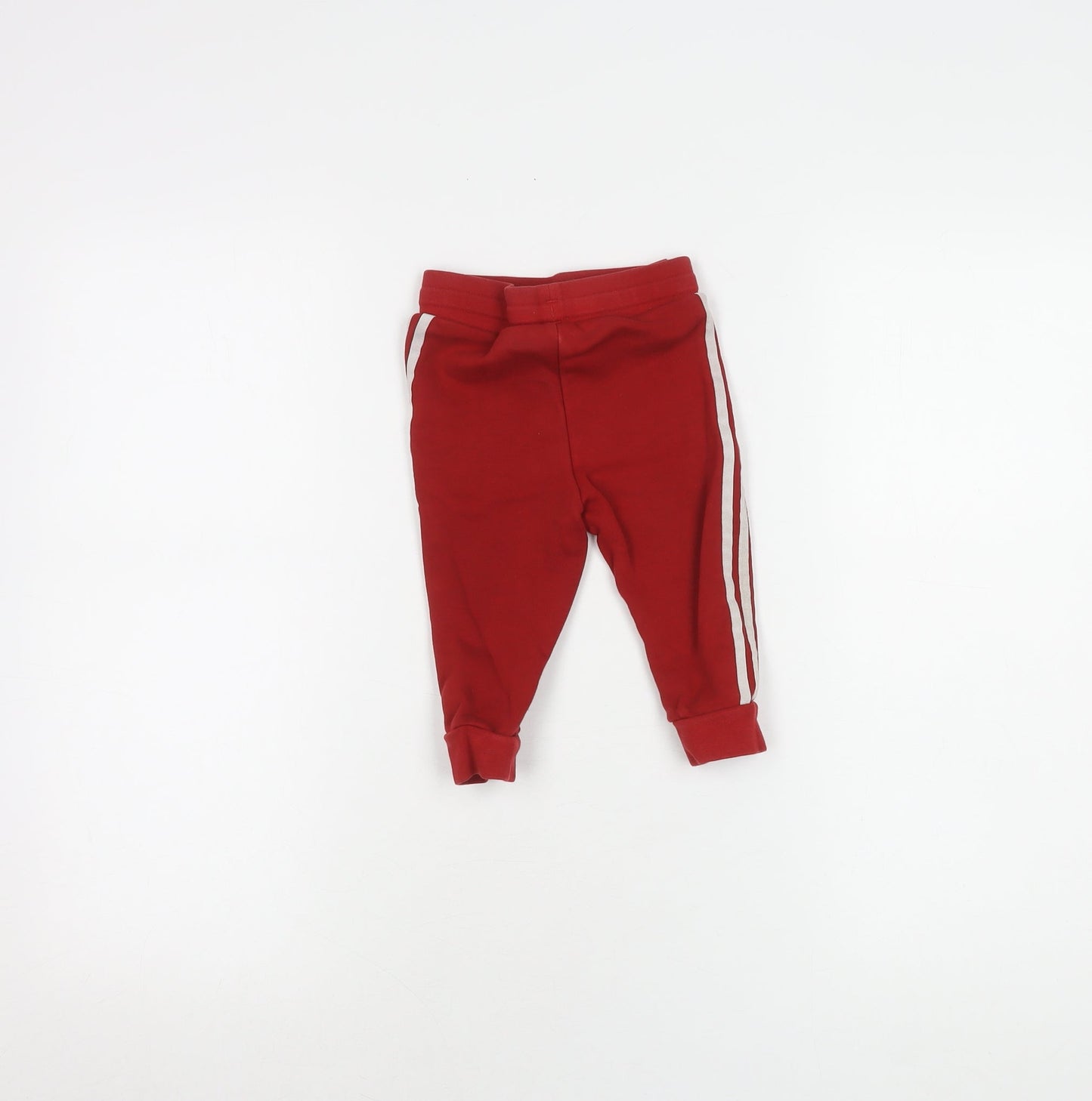 Adidas Unisex Red Jogger 9-12 Months, Elastic Waist