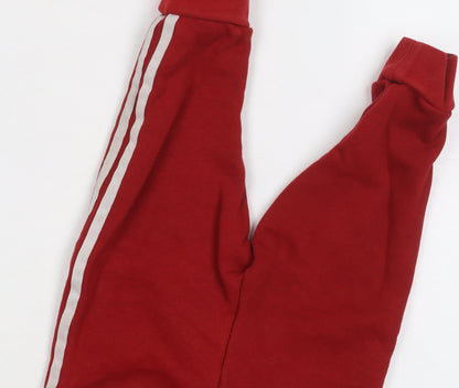 Adidas Unisex Red Jogger 9-12 Months, Elastic Waist