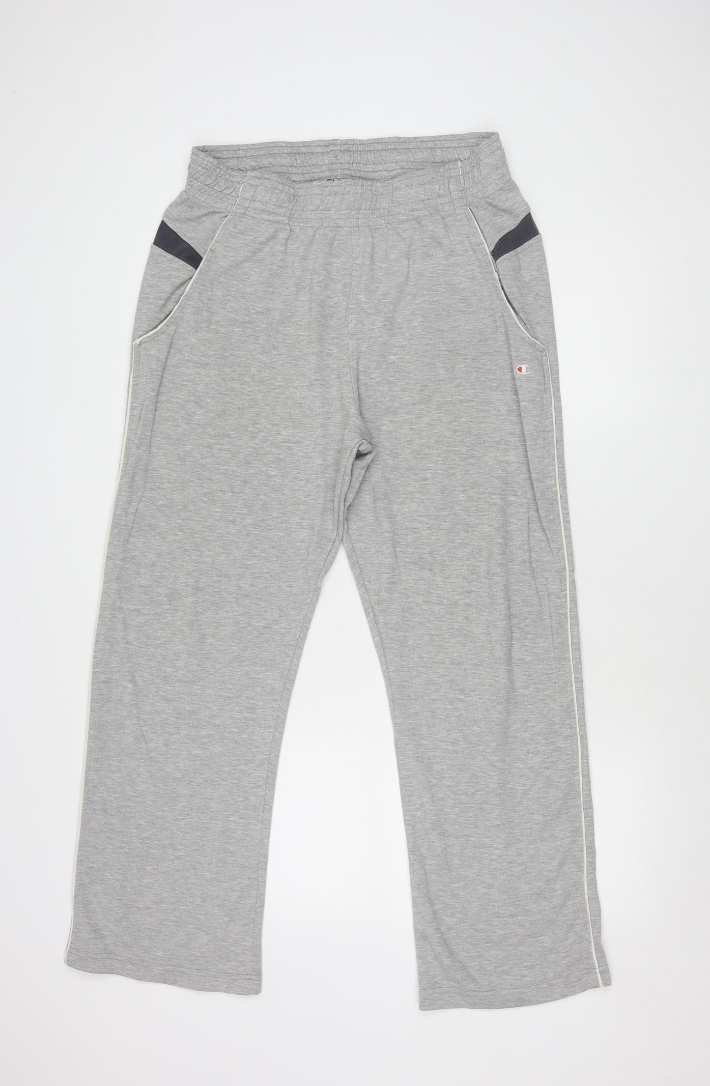 Champion Men's Grey Track Pants, L, Elastic Waist, Jersey