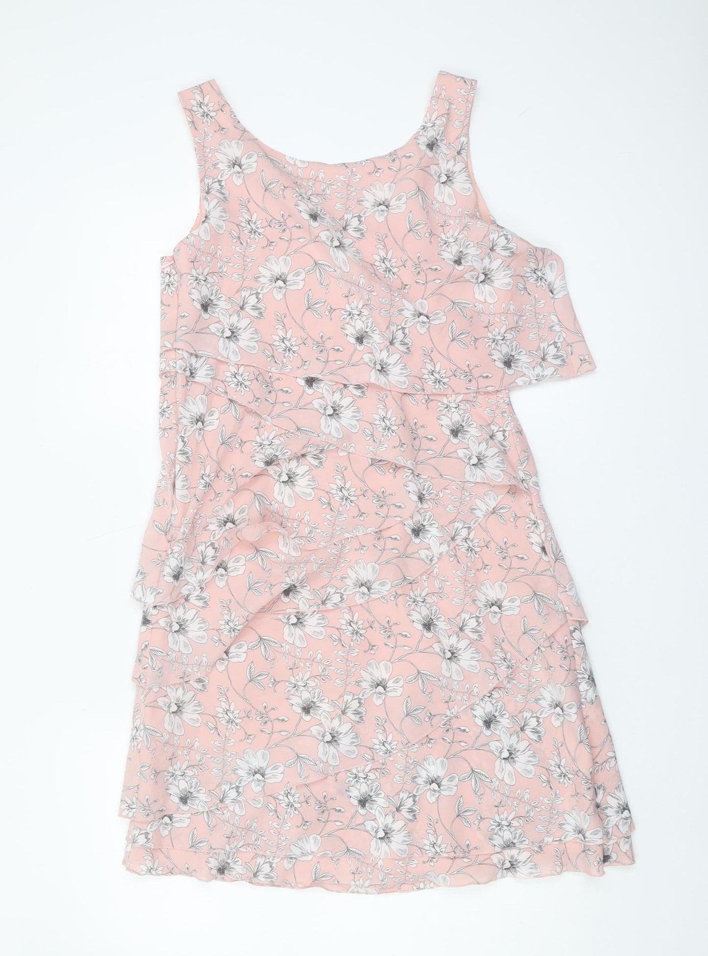 Taifun Women's Pink Floral Sleeveless Dress Size 6