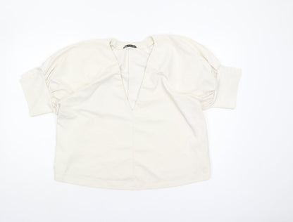 Womens UK Size S Zara Ivory Basic Blouse