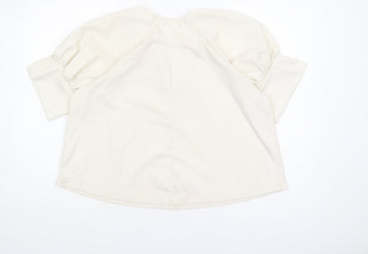 Womens UK Size S Zara Ivory Basic Blouse