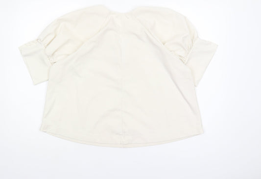 Womens UK Size S Zara Ivory Basic Blouse