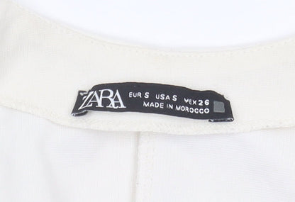 Womens UK Size S Zara Ivory Basic Blouse