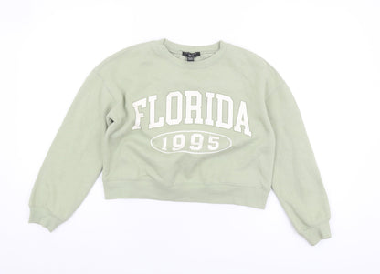 New Look Girls Green Graphic Sweatshirt 10-11 Years Pullover