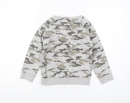 Next Boys Grey Camouflage Sweatshirt 8 Years Pullover