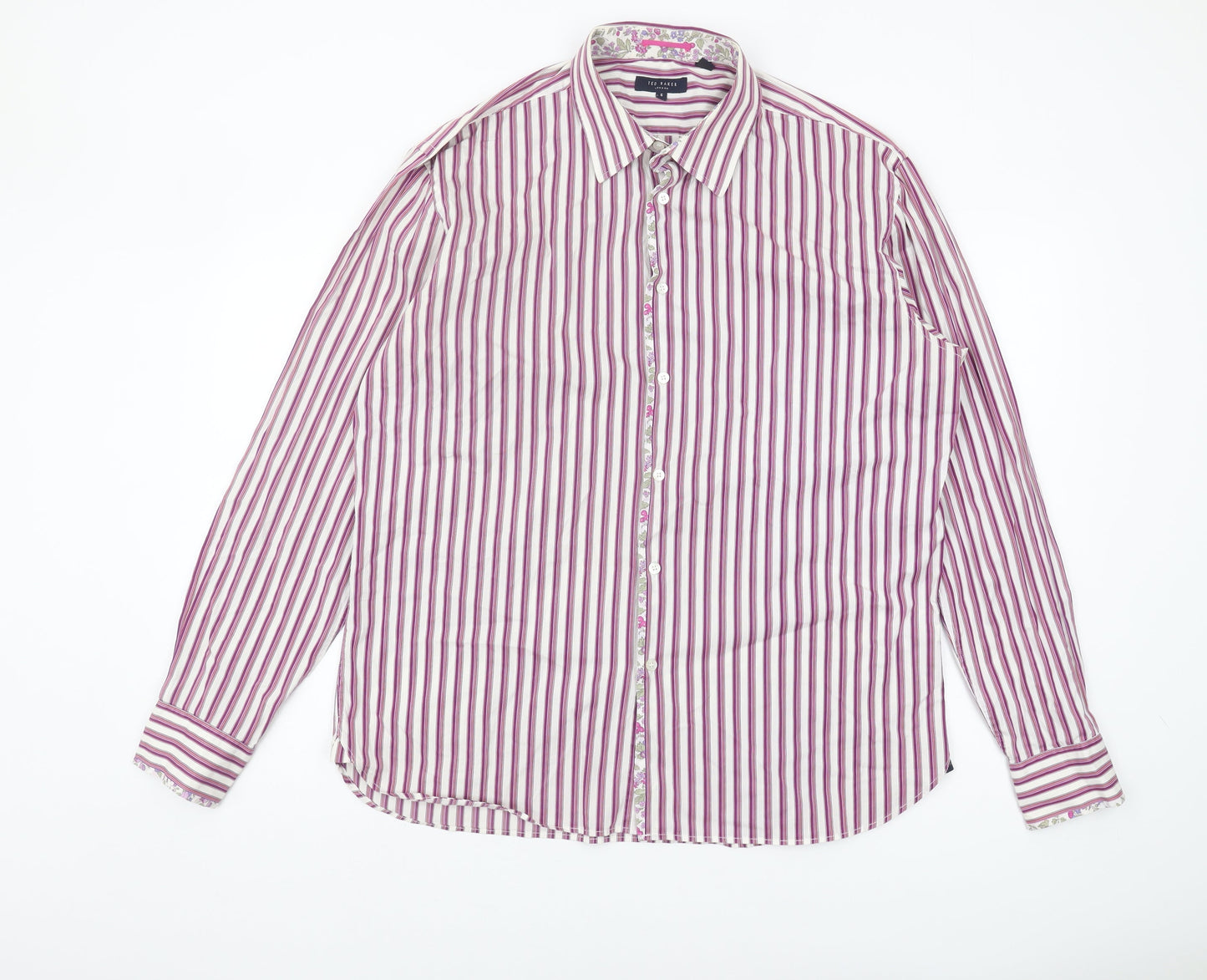 Ted Baker Men's Multicoloured Striped Button-Up Shirt