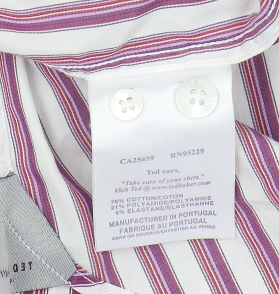 Ted Baker Men's Multicoloured Striped Button-Up Shirt