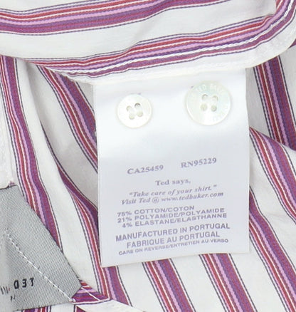 Ted Baker Men's Multicoloured Striped Button-Up Shirt