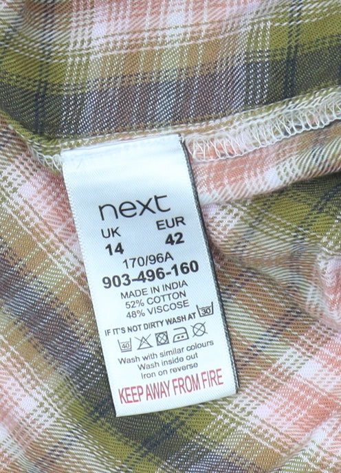Womens UK Size 14 NEXT Multicoloured Basic Button-Up