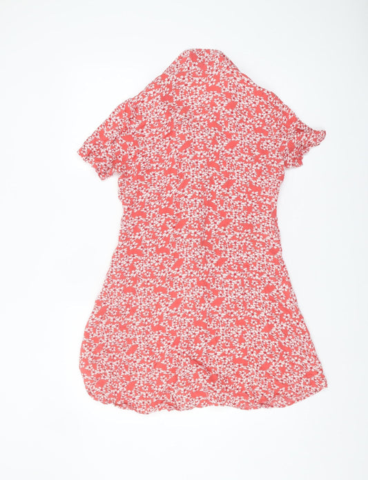 Jacqueline de Yong Women's Red Floral Shirt Dress