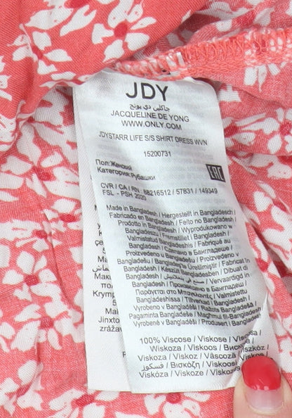 Jacqueline de Yong Women's Red Floral Shirt Dress