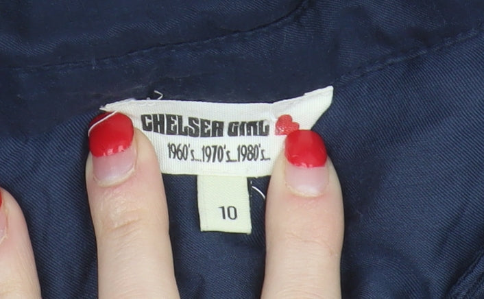 Womens UK Size 10 Chelsea Girl Blue Cropped Blouse