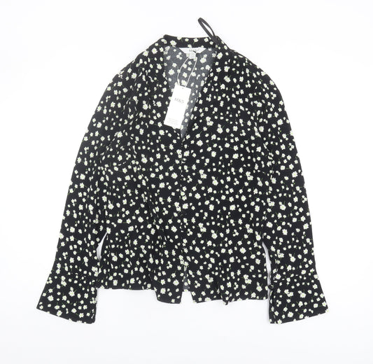 Womens UK Size 8 Marks and Spencer Black Basic Blouse