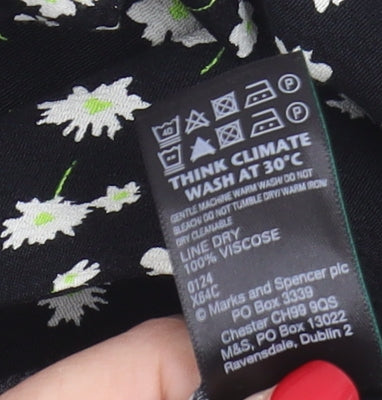 Womens UK Size 8 Marks and Spencer Black Basic Blouse