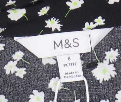Womens UK Size 8 Marks and Spencer Black Basic Blouse