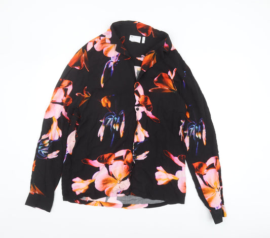 Womens UK Size XS ASOS DESIGN Black Basic Button-Up