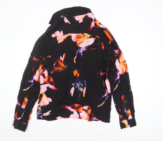 Womens UK Size XS ASOS DESIGN Black Basic Button-Up